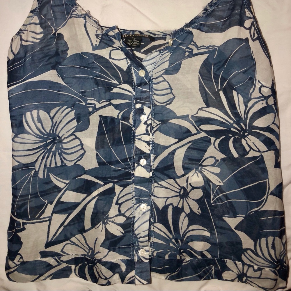 Nautical Blue Floral Blouse